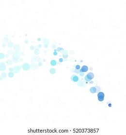 Bubbles Circle Dots Unique Blue Bright Vector Background
