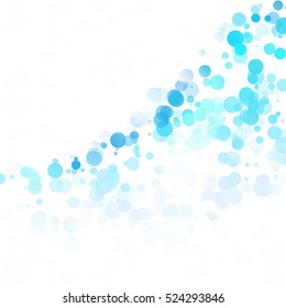 Bubbles Circle Dots Unique Blue Bright Vector Background