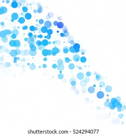 Bubbles Circle Dots Unique Blue Bright Vector Background