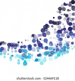 Bubbles Circle Dots Unique Blue Bright Vector Background