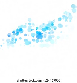 Bubbles Circle Dots Unique Blue Bright Vector Background