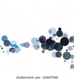 Bubbles Circle Dots Unique Blue Bright Vector Background