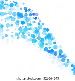 Bubbles Circle Dots Unique Blue Bright Vector Background