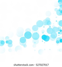 Bubbles Circle Dots Unique Blue Bright Vector Background
