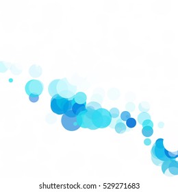 Bubbles Circle Dots Unique Blue Bright Vector Background