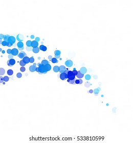 Bubbles Circle Dots Unique Blue Bright Vector Background