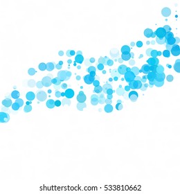 Bubbles Circle Dots Unique Blue Bright Vector Background