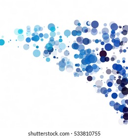 Bubbles Circle Dots Unique Blue Bright Vector Background