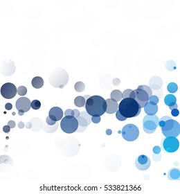 Bubbles Circle Dots Unique Blue Bright Vector Background