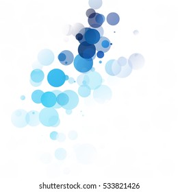 Bubbles Circle Dots Unique Blue Bright Vector Background