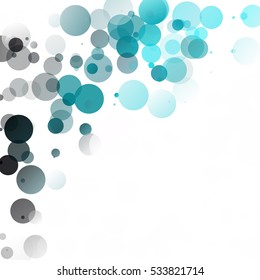 Bubbles Circle Dots Unique Blue Bright Vector Background