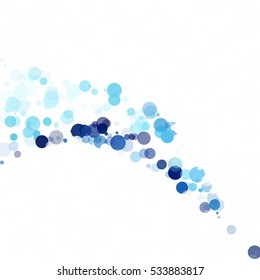 Bubbles Circle Dots Unique Blue Bright Vector Background