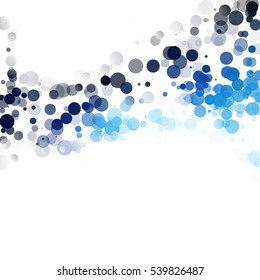 Bubbles Circle Dots Unique Blue Bright Vector Background
