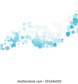 Bubbles Circle Dots Unique Blue Bright Vector Background