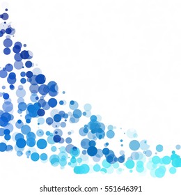 Bubbles Circle Dots Unique Blue Bright Vector Background