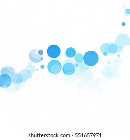 Bubbles Circle Dots Unique Blue Bright Vector Background