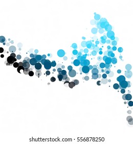 Bubbles Circle Dots Unique Blue Bright Vector Background