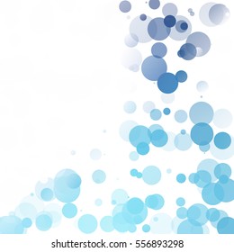 Bubbles Circle Dots Unique Blue Bright Vector Background