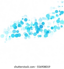 Bubbles Circle Dots Unique Blue Bright Vector Background