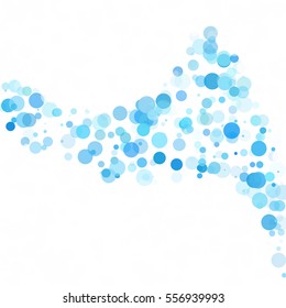 Bubbles Circle Dots Unique Blue Bright Vector Background