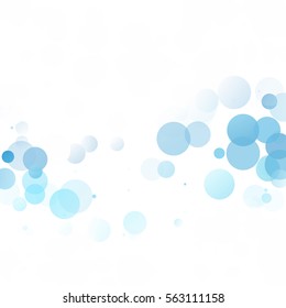 Bubbles Circle Dots Unique Blue Bright Vector Background