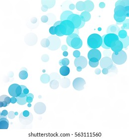 Bubbles Circle Dots Unique Blue Bright Vector Background