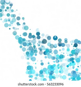 Bubbles Circle Dots Unique Blue Bright Vector Background