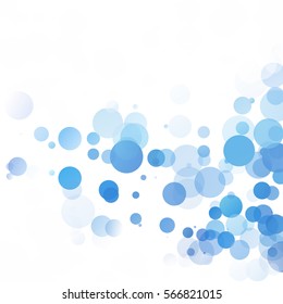 Bubbles Circle Dots Unique Blue Bright Vector Background