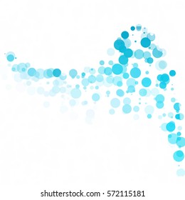 Bubbles Circle Dots Unique Blue Bright Vector Background