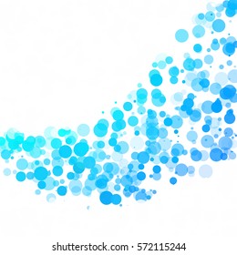 Bubbles Circle Dots Unique Blue Bright Vector Background