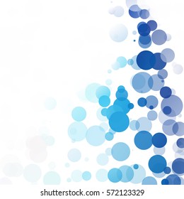 Bubbles Circle Dots Unique Blue Bright Vector Background