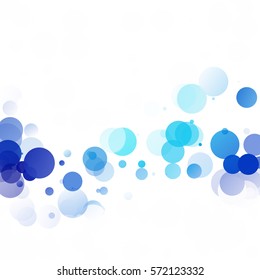 Bubbles Circle Dots Unique Blue Bright Vector Background