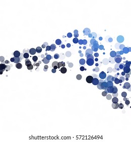 Bubbles Circle Dots Unique Blue Bright Vector Background