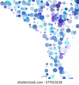 Bubbles Circle Dots Unique Blue Bright Vector Background