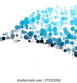 Bubbles Circle Dots Unique Blue Bright Vector Background