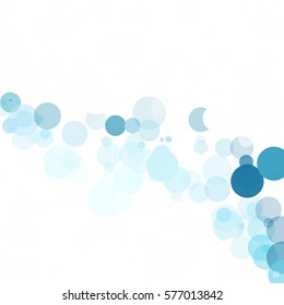Bubbles Circle Dots Unique Blue Bright Vector Background