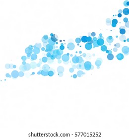 Bubbles Circle Dots Unique Blue Bright Vector Background