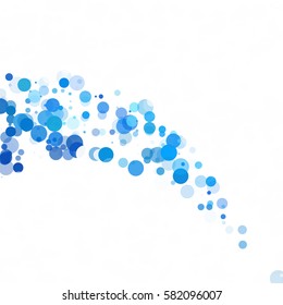 Bubbles Circle Dots Unique Blue Bright Vector Background
