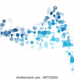 Bubbles Circle Dots Unique Blue Bright Vector Background