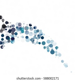 Bubbles Circle Dots Unique Blue Bright Vector Background