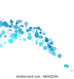 Bubbles Circle Dots Unique Blue Bright Vector Background