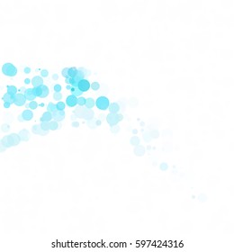 Bubbles Circle Dots Unique Blue Bright Vector Background