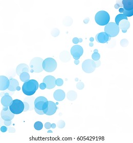 Bubbles Circle Dots Unique Blue Bright Vector Background