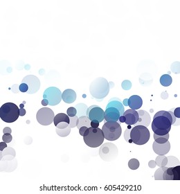 Bubbles Circle Dots Unique Blue Bright Vector Background