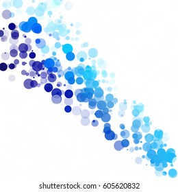 Bubbles Circle Dots Unique Blue Bright Vector Background