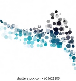 Bubbles Circle Dots Unique Blue Bright Vector Background