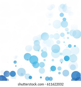 Bubbles Circle Dots Unique Blue Bright Vector Background