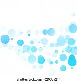 Bubbles Circle Dots Unique Blue Bright Vector Background