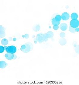 Bubbles Circle Dots Unique Blue Bright Vector Background
