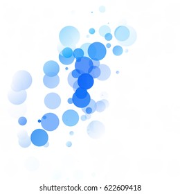 Bubbles Circle Dots Unique Blue Bright Vector Background
